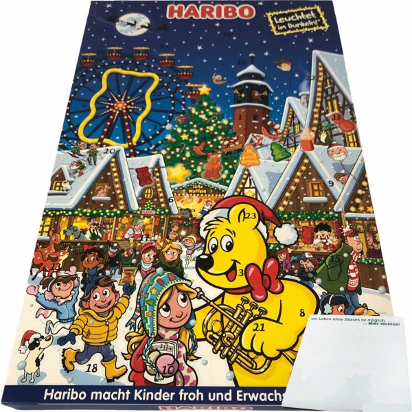 Haribo Adventskalender 2023 Weihnachtsmarkt (300g) + usy Block