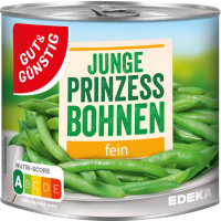 Gut&Günstig Junge Prinzessbohnen fein sortiert (400g Dose)