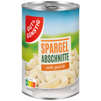 Gut&Günstig Spargelabschnitte ohne Köpfe 3er Pack (3x420g Dose) + usy Block