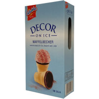 De Beukelaer Decor on Ice Waffelbecher extras Knusprig für Eis Dessert oder Likör VPE 336 Stück (21x60g Packung) + usy Block