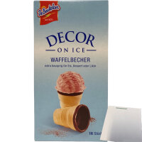 De Beukelaer Decor on Ice Waffelbecher extras Knusprig für Eis Dessert oder Likör VPE 336 Stück (21x60g Packung) + usy Block