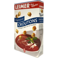 Leimer Croutons Natur ungewürzt für Suppen Salat und zum Knabbern 6er Pack (6x100g Packung)  + usy Block