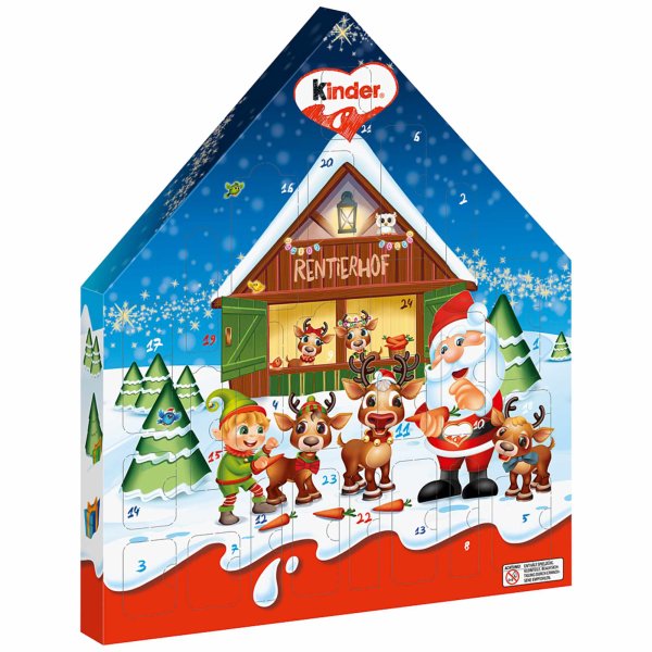 Ferrero Kinder Maxi Mix Adventskalender Motiv: Rentierhof (351g Packung)