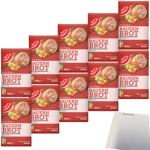 Gut&Günstig Brotbackmischung Bauernbrot VPE (10x1000g Packung) + usy Block