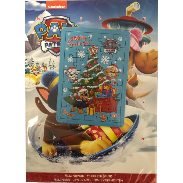 PAW Partol Adventskalender Milchschokolade mit Puzzle (65g) Sonderpreis MHD 30.06.2025