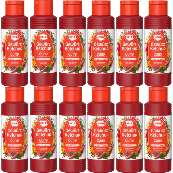 Hela Curry Gewürz Ketchup leicht scharf VPE (12x300ml Flasche)