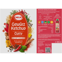 Hela Curry Gewürz Ketchup leicht scharf (800ml Flasche)