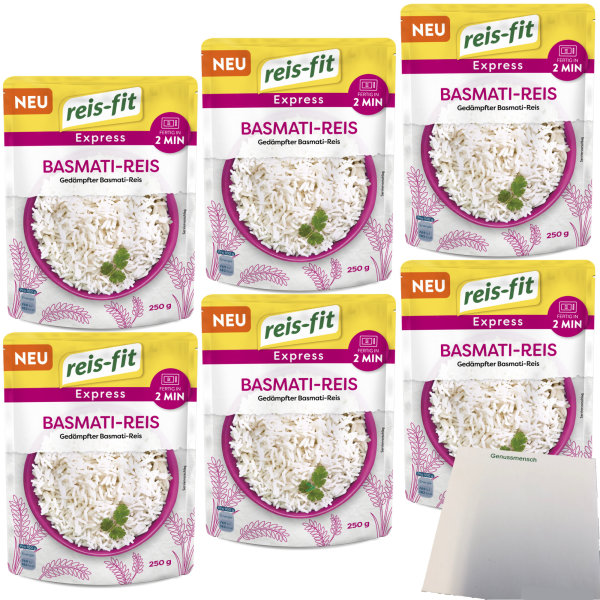 Reis-Fit Express Basmati Reis 6er Pack (6x250g Packung) + usy Block