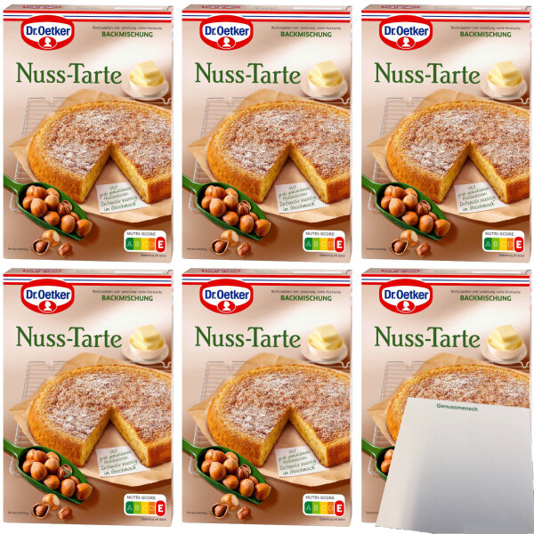 Dr. Oetker Backmischung für Nuss-Tarte 6er Pack (6x380g Packung) + usy Block