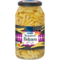 Edeka Wachsbrechbohnen gelb fein sortiert erntefrisch verarbeitet (530g Glas)