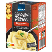 Edeka Kartoffelpüree herzhaft lecker-leicht und kräftig gewürzt 6er Pack (6x225g Packung) + usy Block