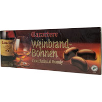 Caractere Weinbrandbohnen Zartbitterschokolade gefüllt mit Weinbrandt 3er Pack (3x200g Packung) + usy Block