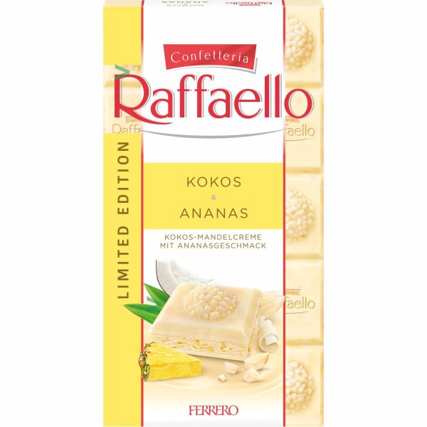 Raffaello weiße Schokolade Kokos und Ananas (90g Tafel)