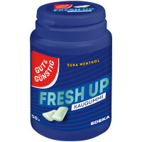 Gut&Günstig Kaugummi Euka-Menthol Zuckerfrei mit Menthol und Eukalyptusgeschmack 6er Pack (6x50 Stk. Dose) + usy Block