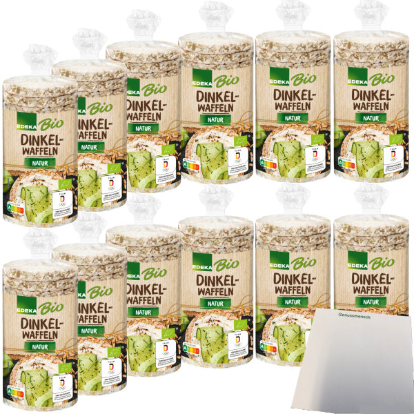 Edeka Bio Dinkelwaffeln natur VPE (12x120g Packung) + usy Block
