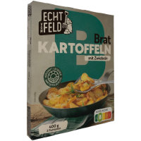 Echt vom Feld Bratkartoffeln mit Zwiebeln 6er Pack (6x400g Packung) + usy Block