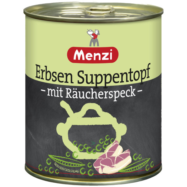 Menzi Erbsen Suppentopf mit Räucherspeck (800ml Dose)