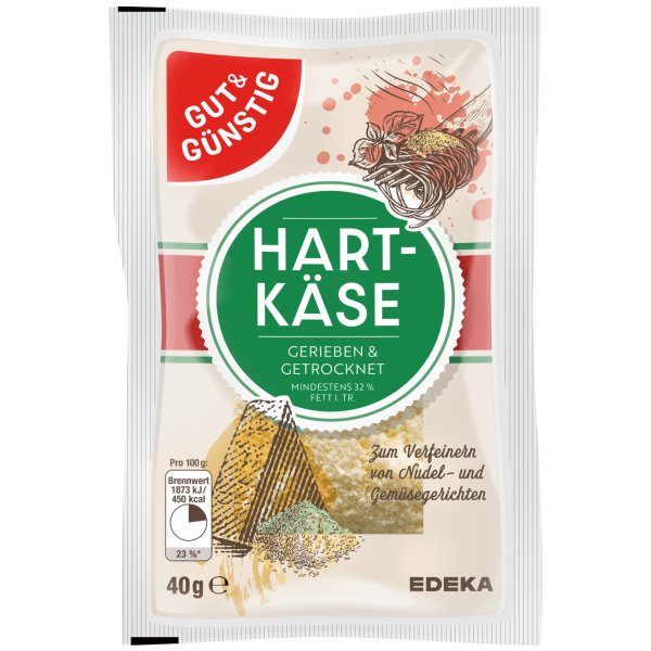 Gut&Günstig geriebener Hartkäse 32% Fett Grated Cheese (40g Packung)