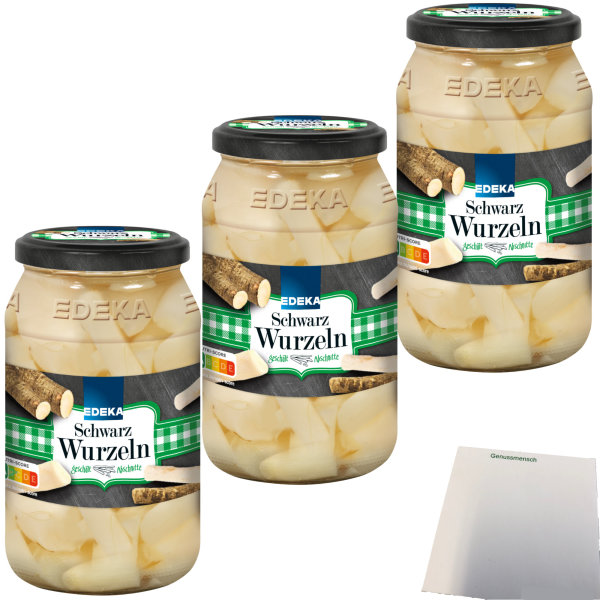 Schwarzwurzeln geschälte Abschnitte erntefrisch verarbeitet 3er Pack (3x540g Glas) + usy Block