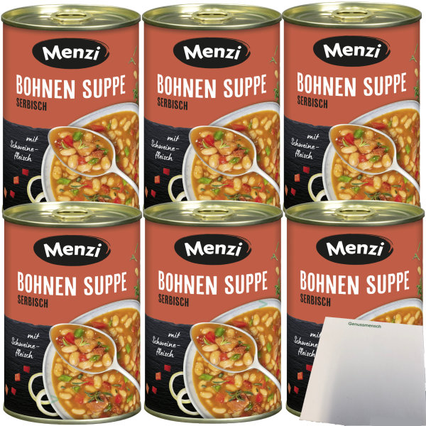 Menzi Serbische Bohnensuppe 6er Pack (6x400ml Dose) + usy Block