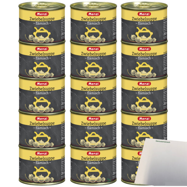 Menzi Zwiebelsuppe Flämisch 3er Pack (15x200ml Dose) + usy Block