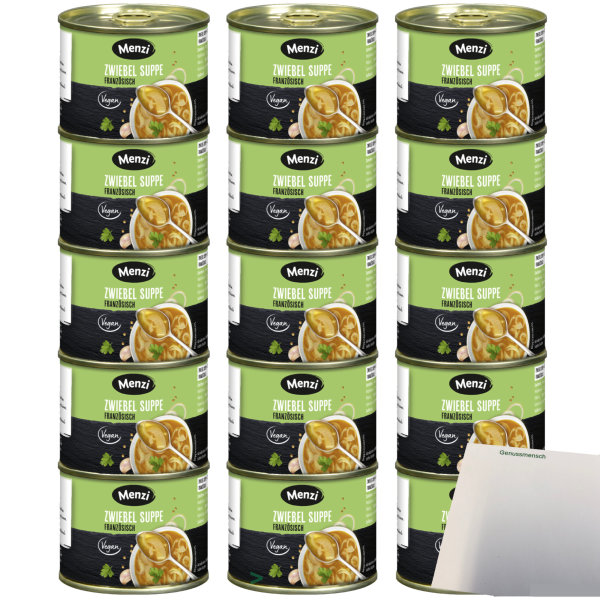 Menzi Zwiebelsuppe französisch 3er Pack (15x200ml Dose) + usy Block