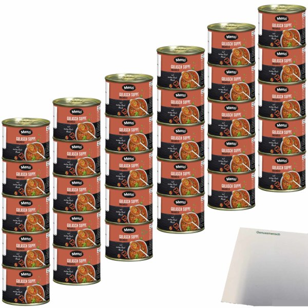 Menzi Gulasch Suppe Ungarisch 6er Pack (30x200ml Dose) + usy Block