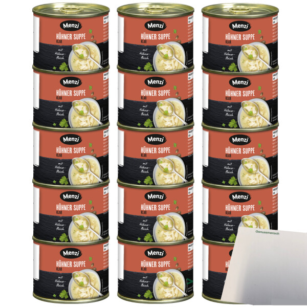 Menzi klare Hühner-Suppe 3er Pack (15x200ml Dose) + usy Block
