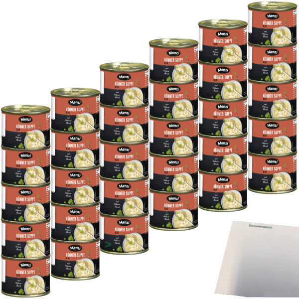 Menzi klare Hühner-Suppe 6er Pack (30x200ml Dose) + usy Block