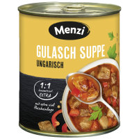 Menzi ungarische Gulaschsuppe EXTRA konzentriert 1:1 3er Pack (3x800ml Dose) + usy Block