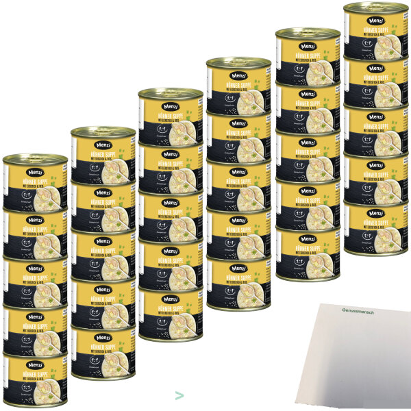 Menzi Hühnersuppe mit Eierstich und Reis Konzentriert 6er Pack (30X200ml Dose) + usy Block