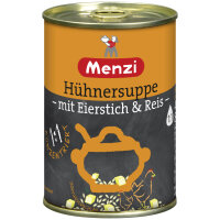 Menzi Hühnersuppe mit Eierstich und Reis Konzentriert 6er Pack (6x400ml Dose) + usy Block