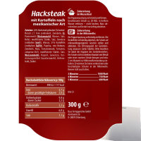 Buss Hacksteak nach mexikanischer Art würzig mit Kartoffeln und Gemüse 3er Pack (3x300g Packung) + usy Block