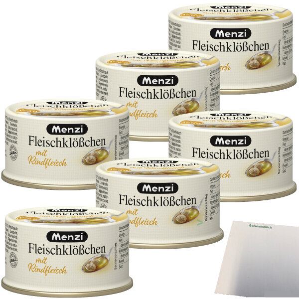 Menzi Fleischklößchen mit Rindfleisch 6er Pack (6x125g Dose) + usy Block