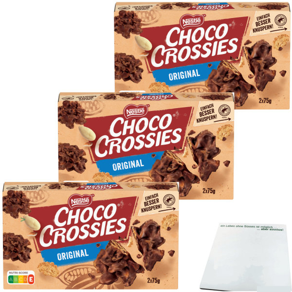 Nestle Choco Crossies Classic 3er Pack (3x150g Packung) + usy Block