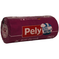 Pely Klimaneutral Anti Geruch Müllbeutel praktisch mit Zugband 25 Liter 8er Pack (8x14 Stück) + usy Block