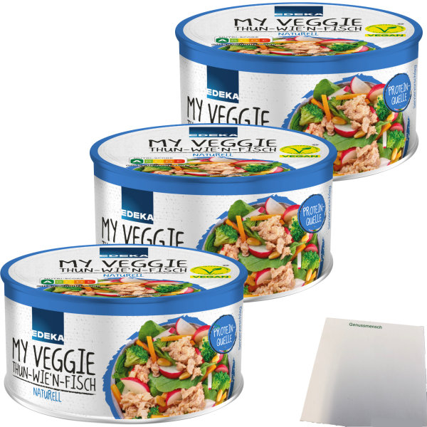 Edeka My Veggie Thun-Wie´n-Fisch in Salzlake 3er Pack (3x150g Dose) + usy Block