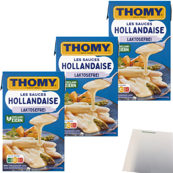 Thomy Les Sauce Hollandaise Lactosefrei 3er Pack (3x250ml Packung) + usy Block