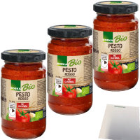 Edeka Bio Pesto Rosso mit Olivenöl 3er Pack (3x190g...