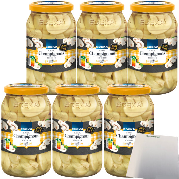 Edeka Champignons in Scheiben 2. Wahl 6er Pack (6x530g Glas) + usy Block