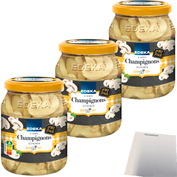 Edeka Champignons in Scheiben 2. Wahl 3er Pack (3x330g Glas) + usy Block