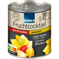 Edeka 5-Fruchtcocktail große Stücke gezuckert...