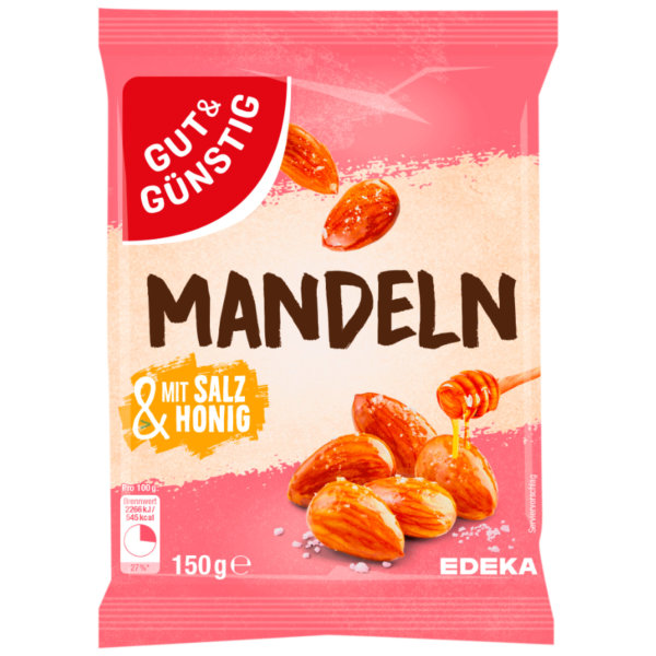 Gut&Günstig Mandeln mit Salz und Honig lecker karamellisiert (150g Packung)