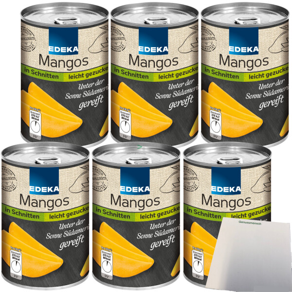 Edeka Mangos in Schnitten leicht gezuckert 6er Pack (6x425g Dose) + usy Block