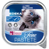Edeka Cat Feine Pastete mit MSC Seelachs Katzenfutter 3er...