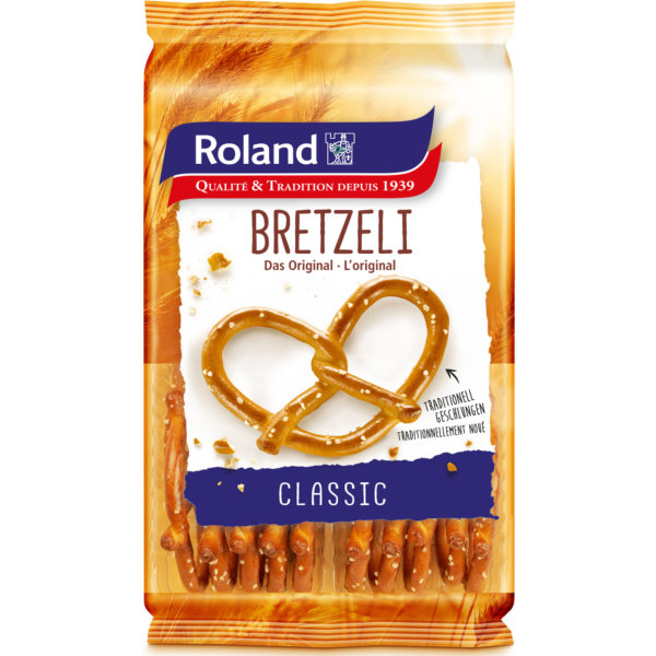 Roland Bretzeli Classic Salz Brezel Traditionell Geschlungen 9er (9x100g Packung)