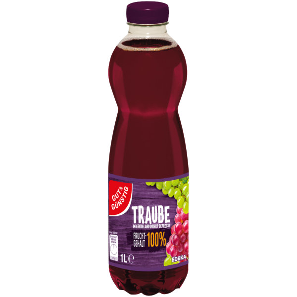 Gut&Günstig Trauben-Direktsaft 100% Fruchtgehalt (1 Liter Flasche)