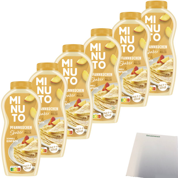 Minuto Shaker Pfannkuchen Mischung einfach und schnell 6er Pack (6x205g Shaker) + usy block